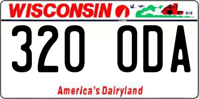 WI license plate 320ODA