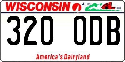 WI license plate 320ODB