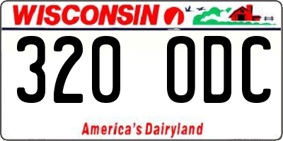 WI license plate 320ODC