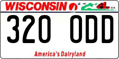 WI license plate 320ODD