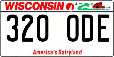 WI license plate 320ODE