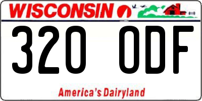 WI license plate 320ODF