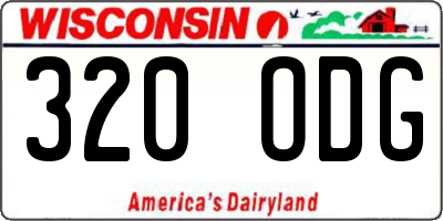 WI license plate 320ODG