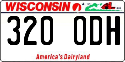 WI license plate 320ODH