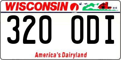 WI license plate 320ODI