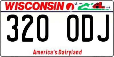 WI license plate 320ODJ