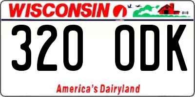 WI license plate 320ODK