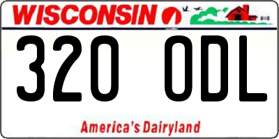 WI license plate 320ODL