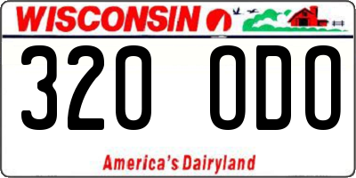 WI license plate 320ODO