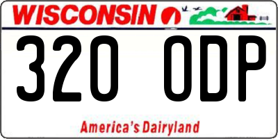 WI license plate 320ODP