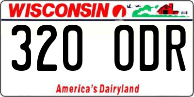 WI license plate 320ODR