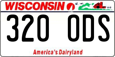 WI license plate 320ODS
