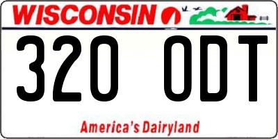 WI license plate 320ODT