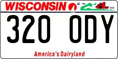 WI license plate 320ODY