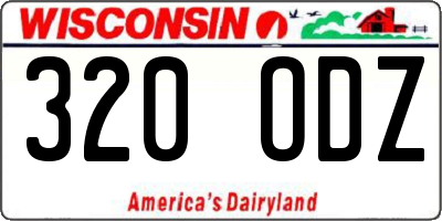 WI license plate 320ODZ
