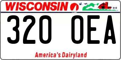 WI license plate 320OEA