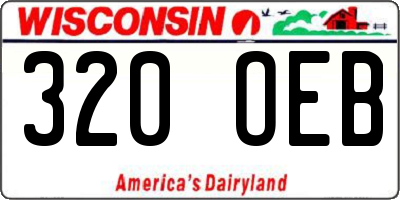 WI license plate 320OEB