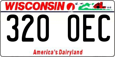 WI license plate 320OEC