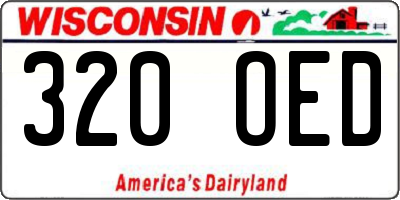 WI license plate 320OED