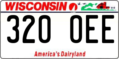 WI license plate 320OEE