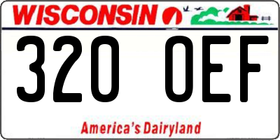 WI license plate 320OEF