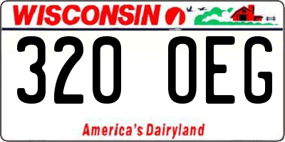 WI license plate 320OEG