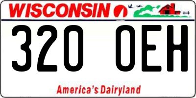WI license plate 320OEH