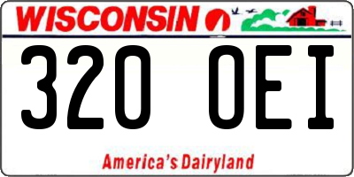 WI license plate 320OEI