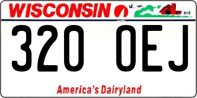 WI license plate 320OEJ