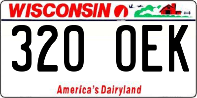 WI license plate 320OEK