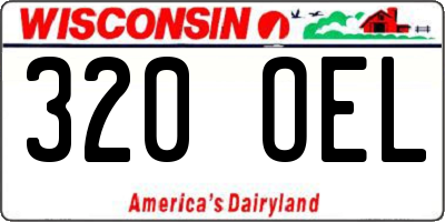 WI license plate 320OEL