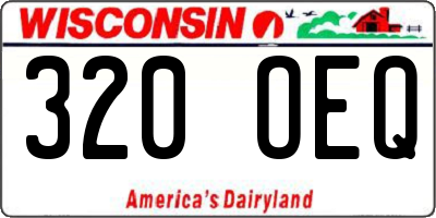 WI license plate 320OEQ