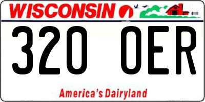 WI license plate 320OER