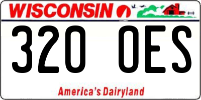 WI license plate 320OES