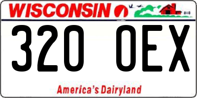 WI license plate 320OEX