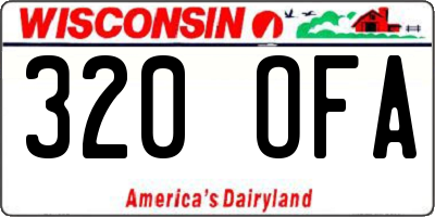 WI license plate 320OFA