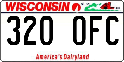 WI license plate 320OFC