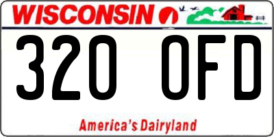 WI license plate 320OFD
