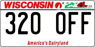 WI license plate 320OFF
