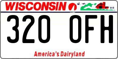 WI license plate 320OFH