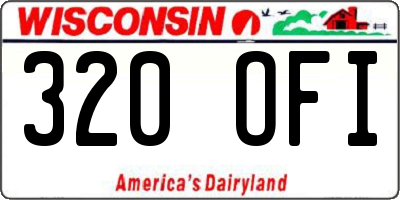 WI license plate 320OFI