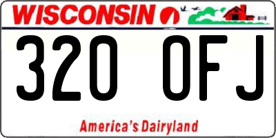WI license plate 320OFJ