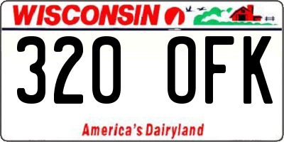 WI license plate 320OFK