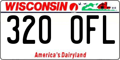 WI license plate 320OFL