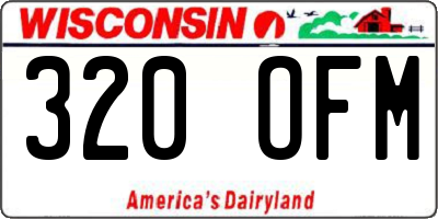 WI license plate 320OFM