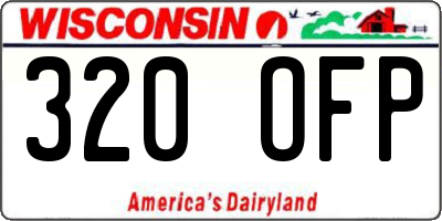 WI license plate 320OFP