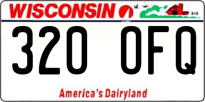 WI license plate 320OFQ