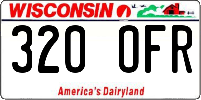 WI license plate 320OFR