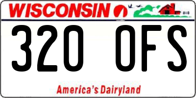 WI license plate 320OFS