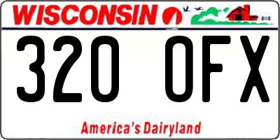WI license plate 320OFX